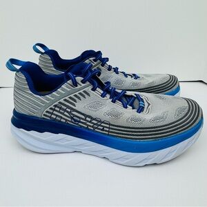 Hoka One One Men's Bondi 6 Running Sneakers Size 12. Gray/ blue color-way.